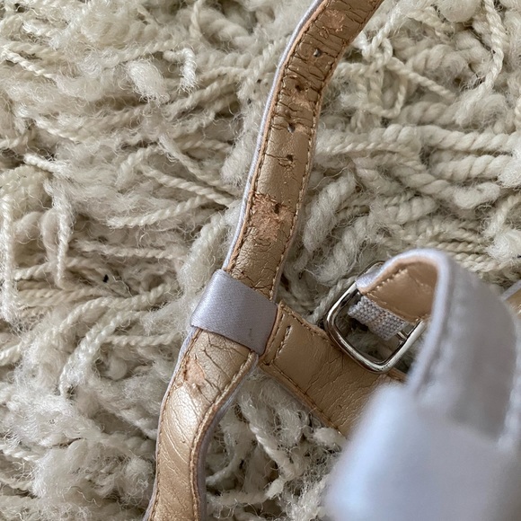 NWT Alex Marie Crystal Embellished Evening Sandals Silver Satin, size 6M - Picture 15 of 15